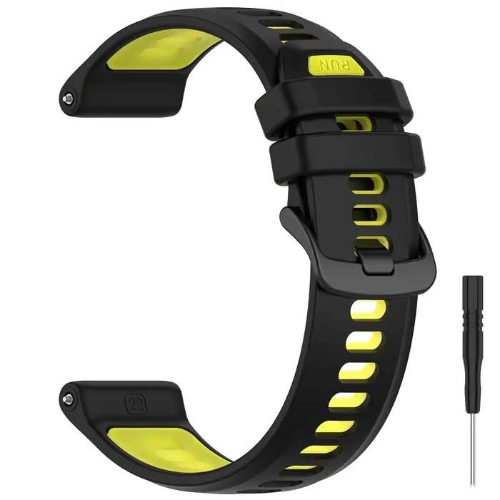 Bracelet en Silicone officiel pour Garmin Forerunner 970 955 945 935 745, Bracelet de sport bicolore