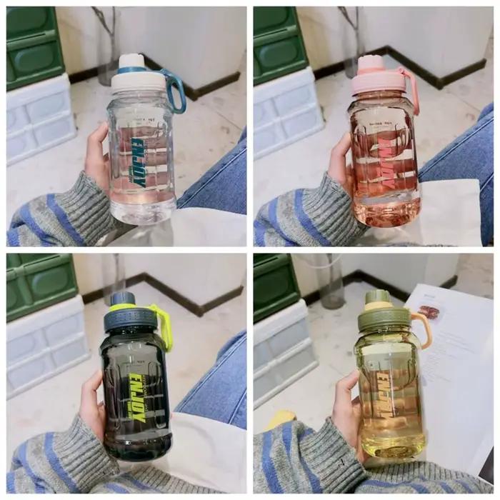 Bouteille d'eau de sport en plastique étanche, bouteille d'eau de fitness, tasse d'eau à degrés haut