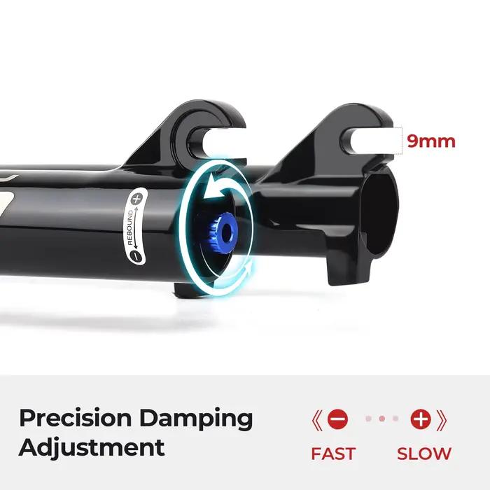 BOLANY fourche à Air de vélo 26/27, 5/29 pouces fourche à Suspension à Tube droit rebond réglable 9x