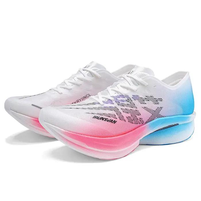 IRUNSVAN chaussures de course sur plaque de carbone pleine longueur avec maille de sport chaussures 