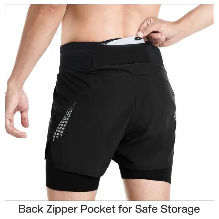 ARSUXEO Short de course pour homme 2 en 1, taille haute, pour entraînement, gym, fitness, jogging, s