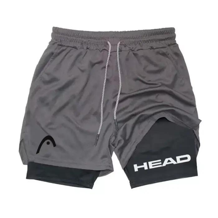 Short de course 2-en-1 pour hommes, idéal pour le fitness et l'entraînement, séchage rapide, double 