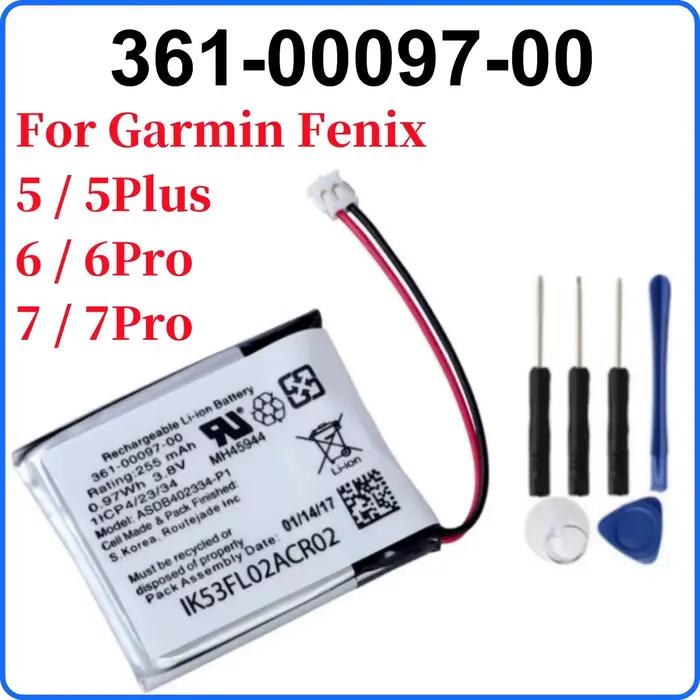 Batterie de rechange pour montre 361-00097-00, pour Garmin Fenix ​​5 5 plus 6 6 pro 7 7pro + outils 