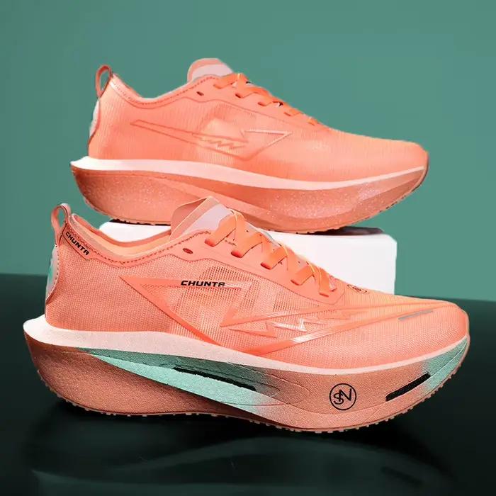 Chaussures de course pour hommes avec plaque en carbone, spécialité marathon, respirantes, légères, 