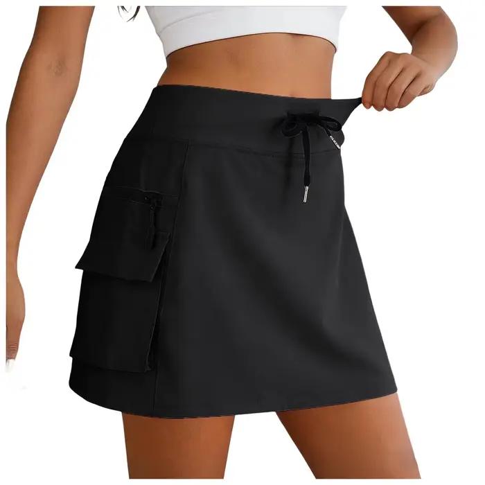 Jupe-short cargo de randonnée pour femme, légère, pour activités de plein air, course à pied, avec p