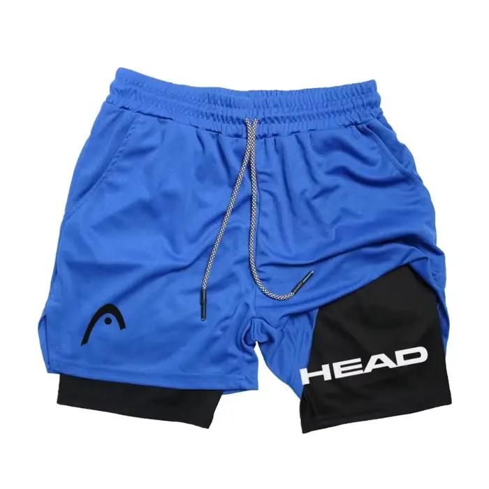 Short de course pour homme, fitness, gym, entraînement, 2-en-1, mode, polyvalent, sport, séchage rap