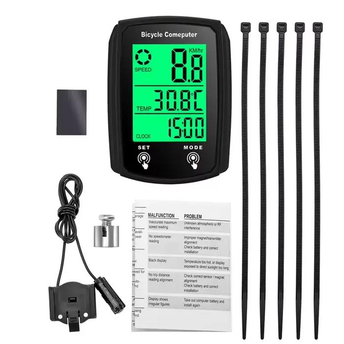 Compteur de vitesse filaire pour vélo, compteur de vitesse USB lumineux LCD rechargeable pour vélo d