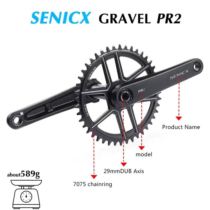 SENICX PR2 pédalier de vélo de gravier 40T/42T/44T plateau 165mm 170mm 175mm manivelle 10/11S vitess