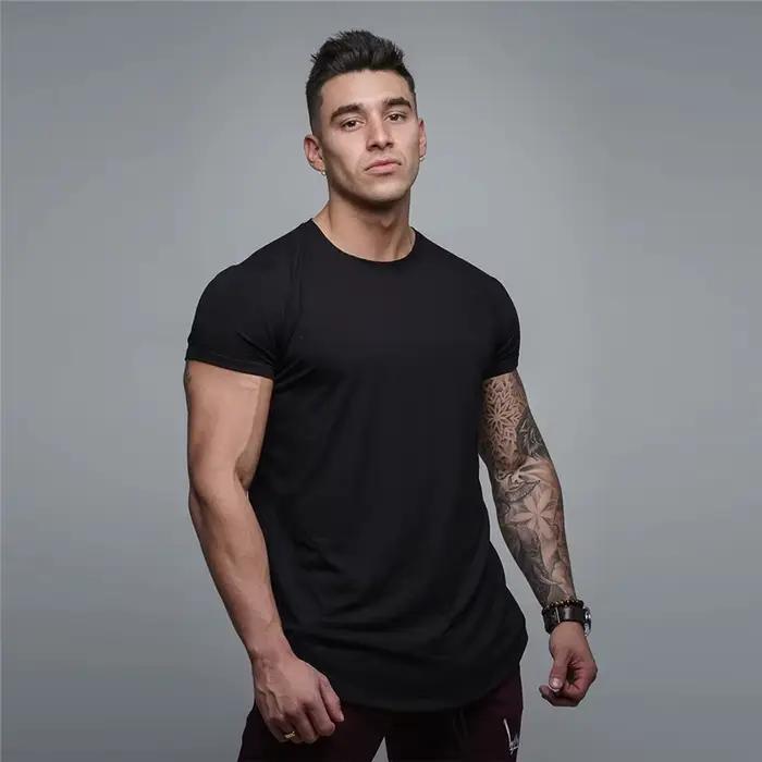 Nouveaux hommes T-shirt à manches courtes à séchage rapide T-shirt de course homme fitness entraînem