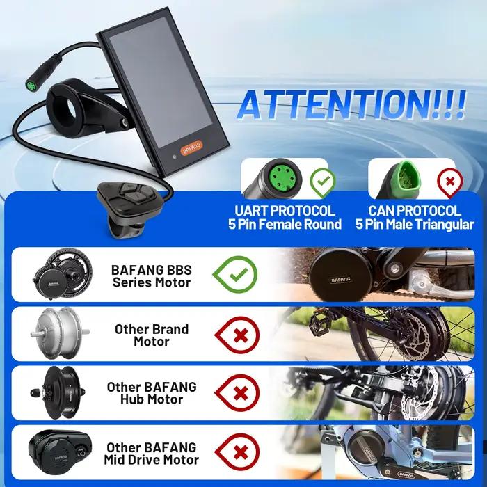 Bafang-Affichage de vélo électrique DPC18, port de charge USB, compteur de vitesse pour moteur à ent