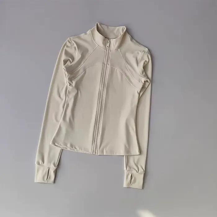 Veste de sport coupe-vent pour femme, col montant, manches longues, idéale pour l'entraînement autom