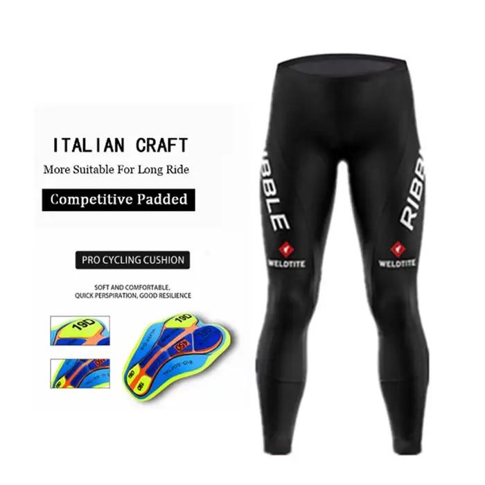 Pantalon de cyclisme long pour homme avec bretelles, rembourré en gel 19D, pour VTT et vélo, collect