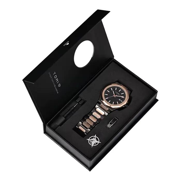 TOMI montre pour hommes d'affaires de luxe coffret cadeau boîtier en or Rose de haute qualité montre