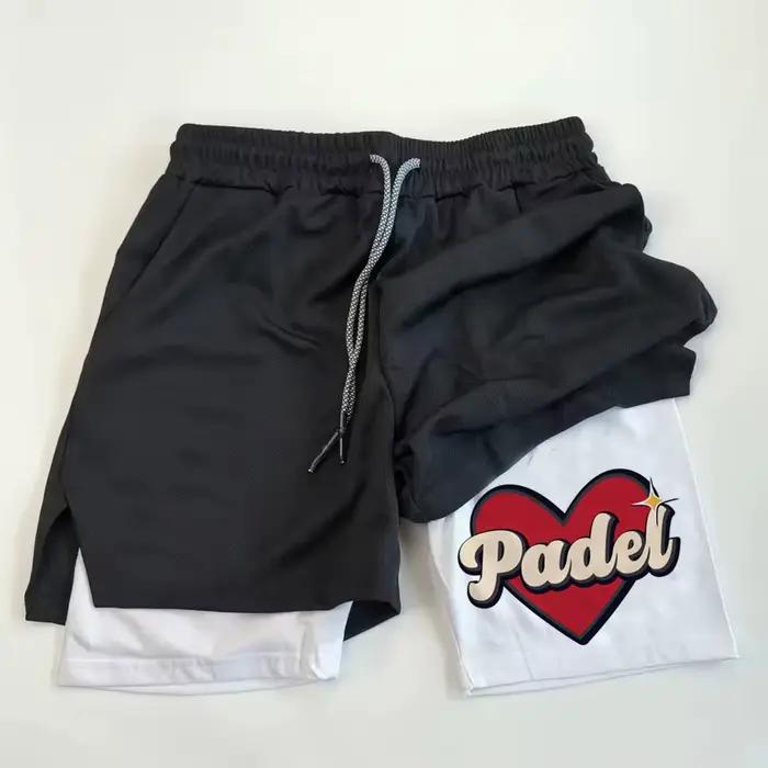 Shorts de padel, course à pied, entraînement, respirant, gym, 2 en 1, sport, athlétique, séchage rap