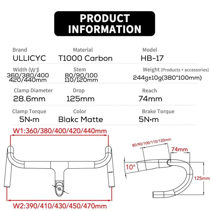 Cockpit de guidon de vélo intégré en fibre de carbone ultra-léger 237g pour vélo de route, câble int