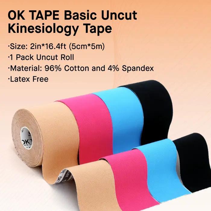 OK TAPE-Ruban de kinésiologie en coton élastique, bande athlétique de base originale, rouleau non co