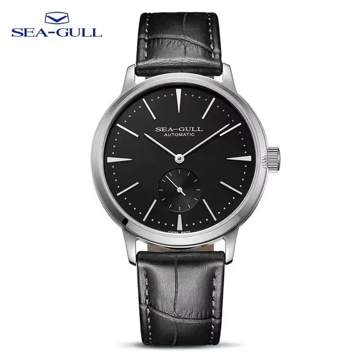 Seagull – montre d'affaires pour hommes, montre-bracelet mécanique, étanche à 50m, en cuir, pour la 