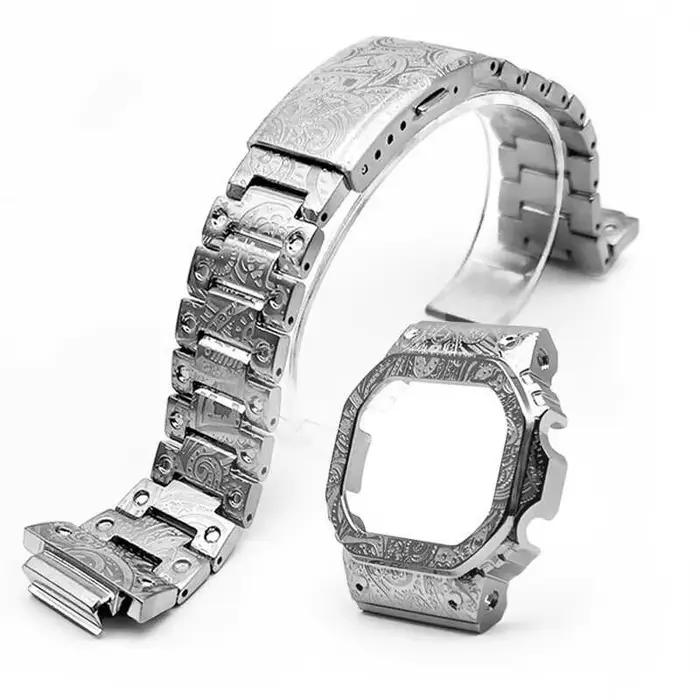 Bracelet de boîtier métallique DW5600 5610 pour Casio G-SHOCK DW-5600 GW-M5610, ensemble sculpté, ki