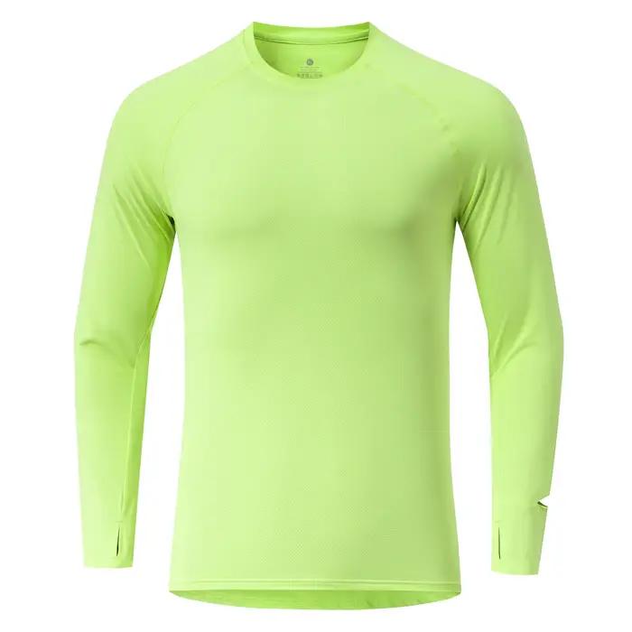 T-Shirt de course à manches longues pour hommes, haut d'entraînement Anti-UV, chemise d'entraînement