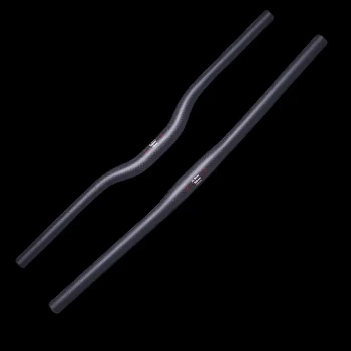 Guidon de vélo vtt en carbone mat, sans logo, hauteur plate, 31.8x600-760mm, pièces de cyclisme
