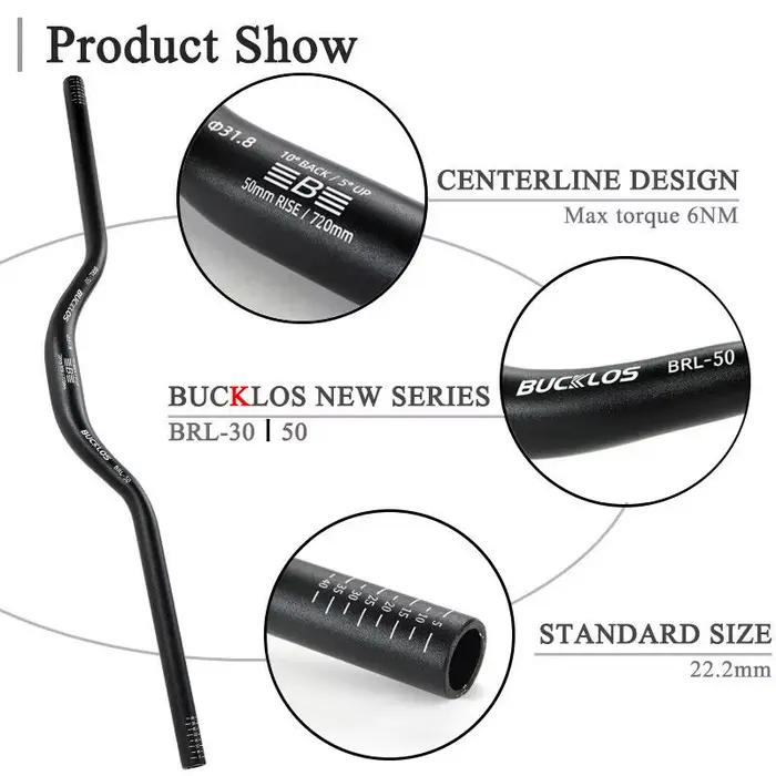 BUCKLOS 25.4mm 31.8mm guidon de vélo 620/660/720/780mm guidon d'hirondelle de vélo ultraléger Type M
