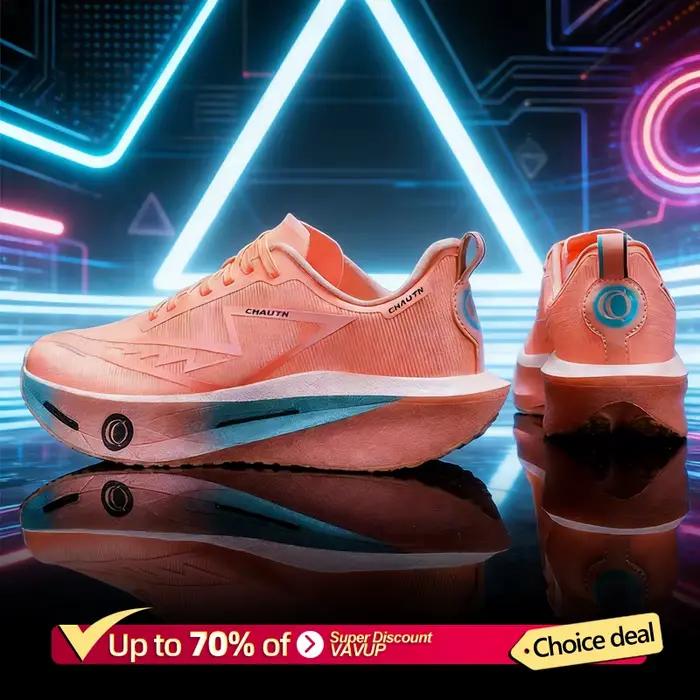 Chaussures de course pour hommes avec plaque carbone, spécialité marathon, respirantes, légères, con