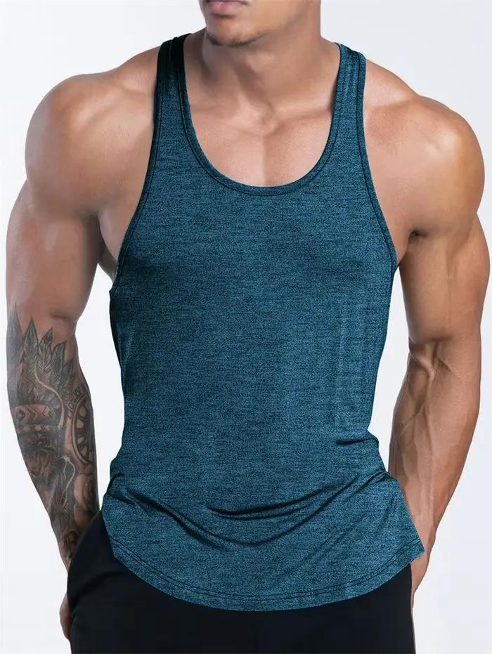 Débardeur de sport pour hommes, Fitness, été, entraînement, course à pied, basket-ball, séchage rapi