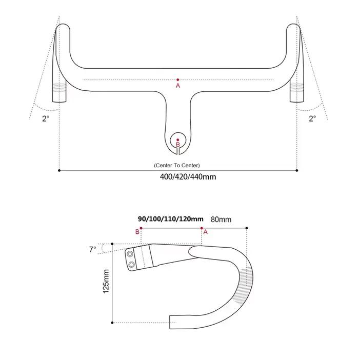 RXL SL guidon en carbone intégré OD2 28.6/31.8mm barre de poignée de vélo de route routage interne g