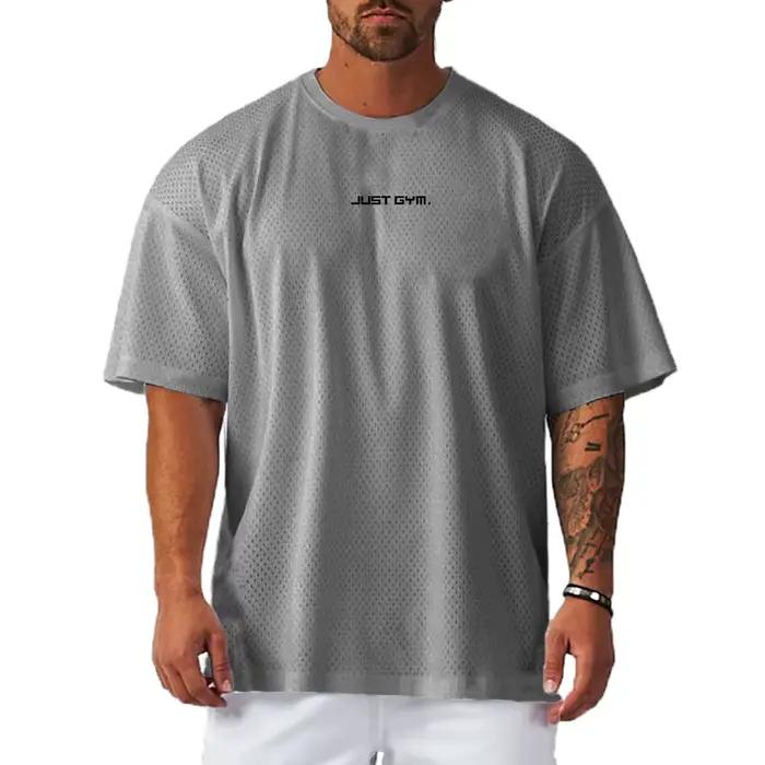 T-shirt de sport pour homme, respirant, à séchage rapide, à manches courtes, en maille, pour la musc