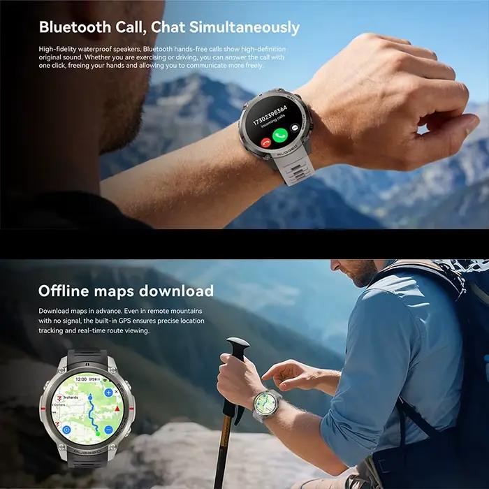 Nouvelle Montre Connectée GPS 2026 pour Hommes et Femmes, Écran AMOLED 1,43 Pouces, Batterie 500 mAh, Étanche 5 ATM, Appel Bluetooth, Montre de Sport