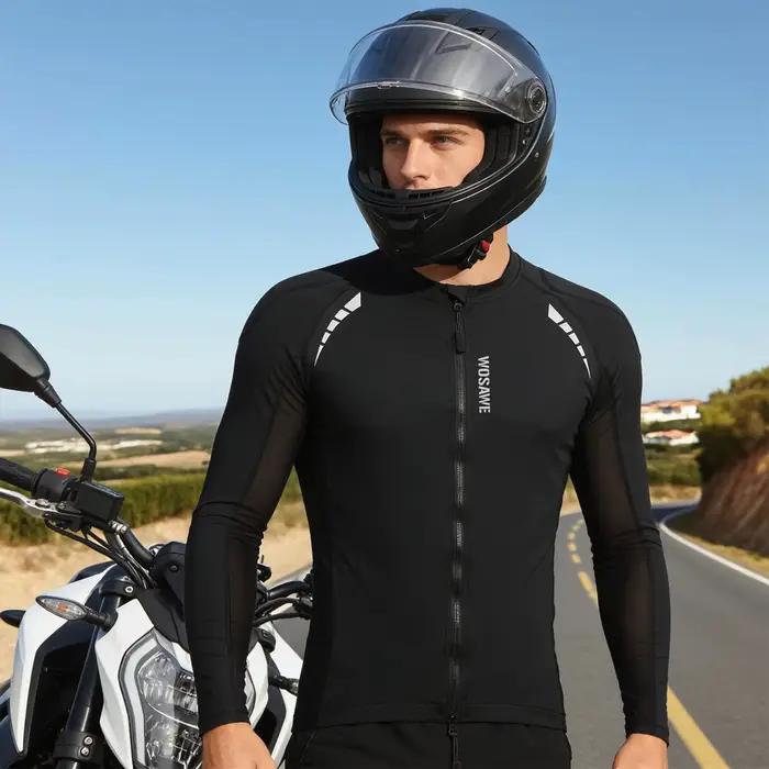 WOSAWE Veste de moto d'été respirante en maille, coupe ajustée et élastique, séchage rapide, confort optimal