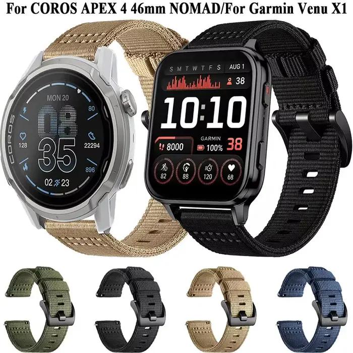 Bracelet de montre tactique en nylon de 24 mm pour Garmin Venu X1