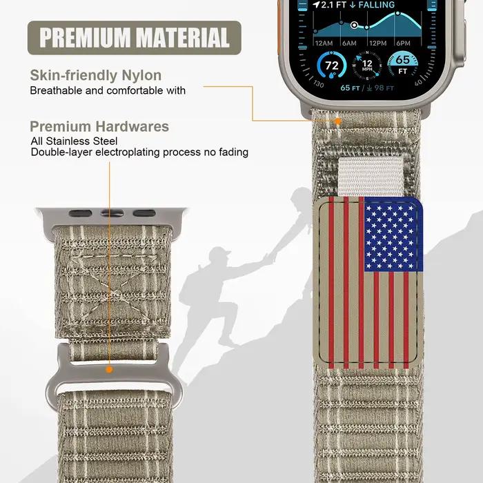 Sangles de boucle de piste pour Apple Watch, bracelet de sport en nylon, bracelet iWatch série 10, 9, 7, 8, se, ultra 2, 44mm, 46mm, 40mm, 45mm, 49mm, 42mm, 41mm
