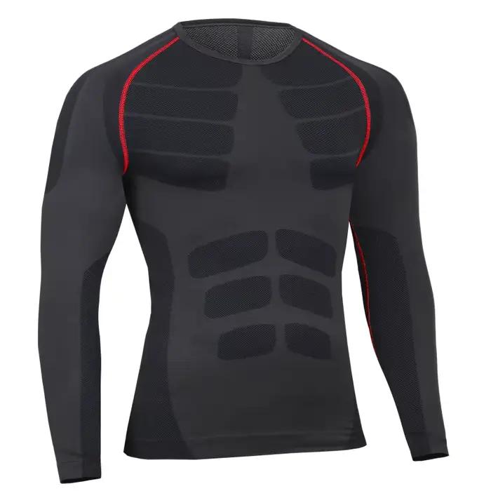 GANYANR Marque de Course T Shirt Hommes de Sport À Séchage Rapide De Tennis de Basket-Ball De Compression À Manches Longues Fitness Jogging Exercice Collants
