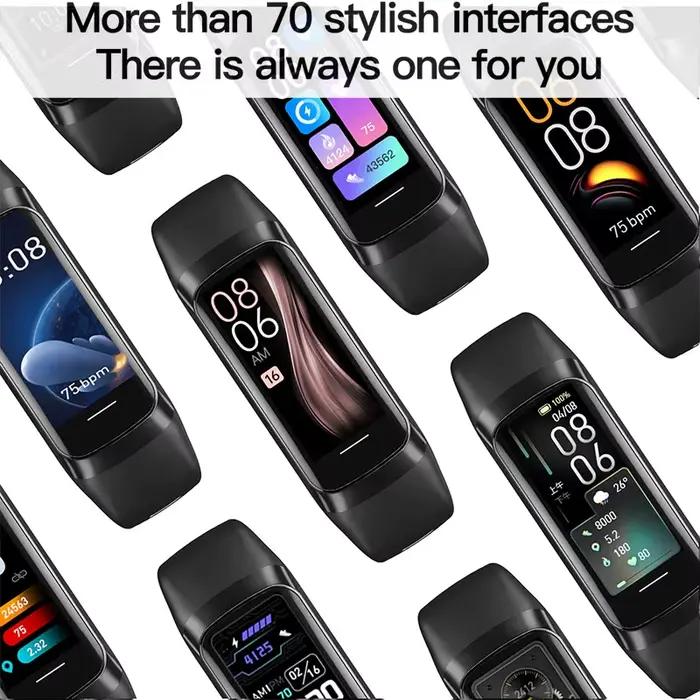 Amoled montre intelligente 2024 Smartwatch bande femmes fréquence cardiaque verrouillage du sang étanche connecté Bracelet intelligent Sport Fitness Tracker