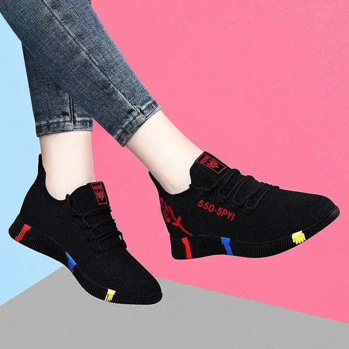 Tenis Feminino 2026 Chaussures vulcanisées pour femmes, baskets légères et souples en maille respirante, chaussures plates à plateforme à lacets décontractées pour femme, Basket Femme