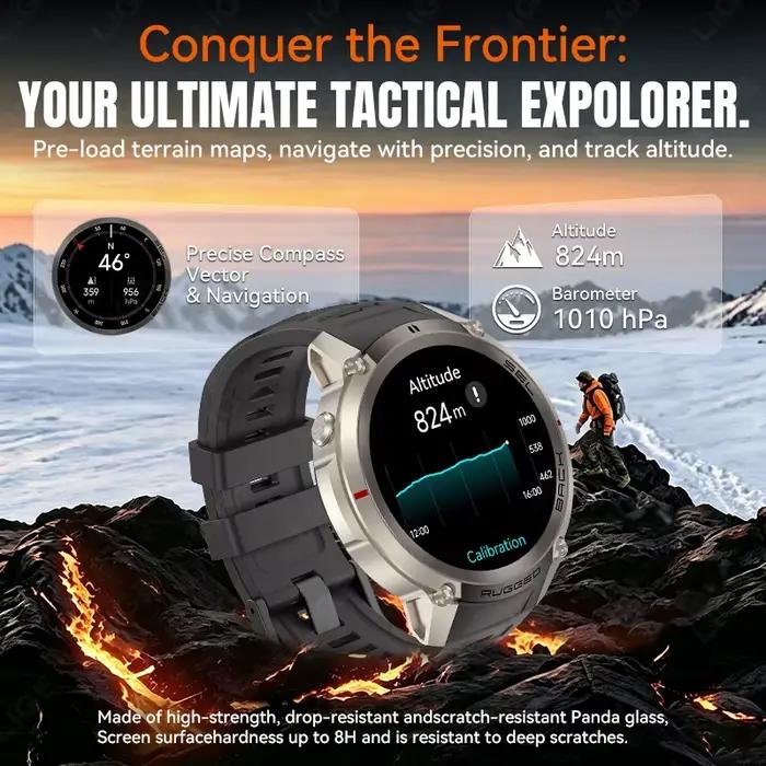 Montre connectée LIGE nouvelle génération tout-terrain avec GPS précis
