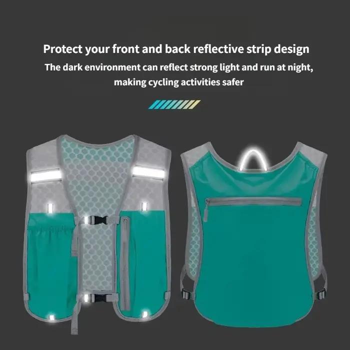 Gilet de rangement de bouteille d'eau sportif réfléchissant avec support pour téléphone pour course, randonnée et cyclisme unisexe occasions spéciales