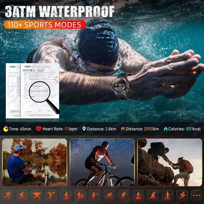 Forerunner 570 GPS montre intelligente 3ATM étanche AMOLED écran MULTI-bande GNSS boussole altimètre lampe de poche sport Smartwatch hommes