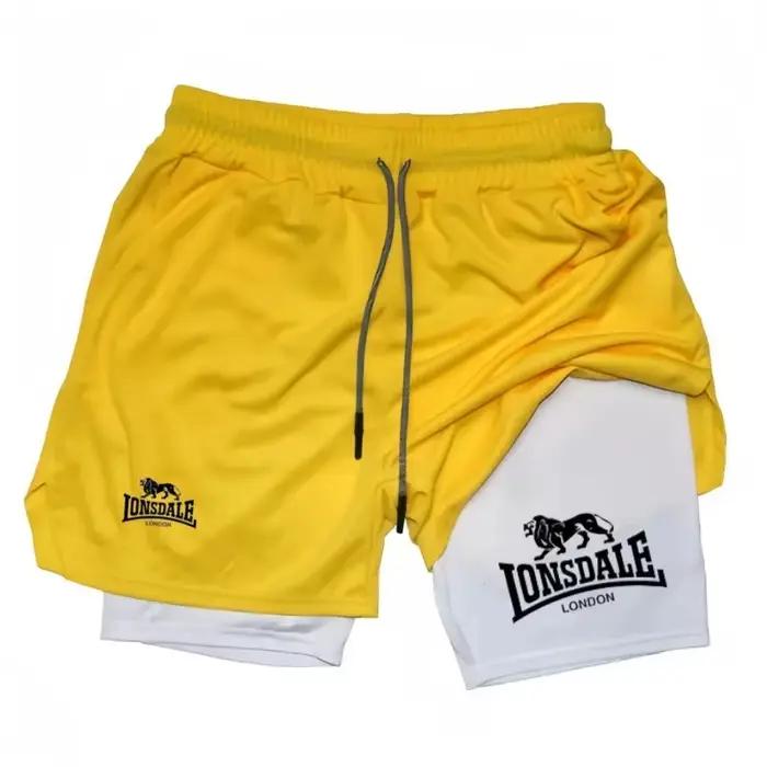 Short de course imprimé 2 en 1 pour hommes
