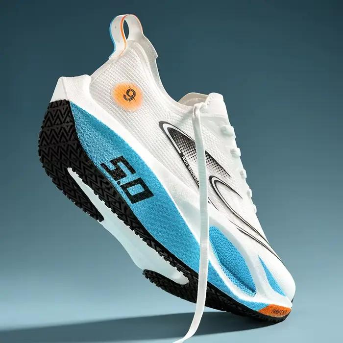 Chaussures de sport pour hommes amorti antidérapant plat résistant à l'usure baskets maille respirant plate-forme