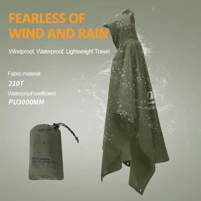 Veste de pluie imperméable 3 en 1 pour l'extérieur