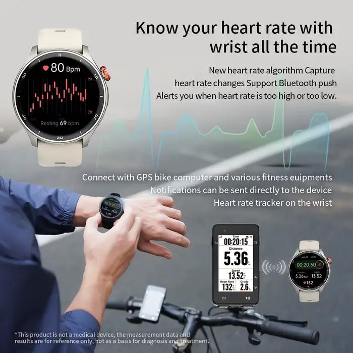 IGPSPORT LW10 Français cyclisme montre de course sport GPS localisation Route Navigation appel moniteur de fréquence cardiaque AMOLED écran Fitness données