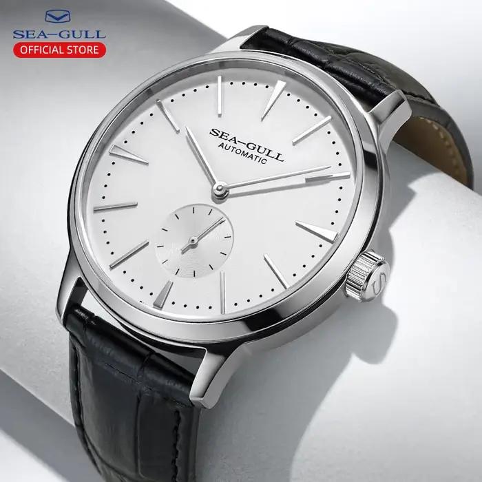 Seagull nouvelle montre d'affaires montres mécaniques pour hommes 50 m étanche en cuir Valentine