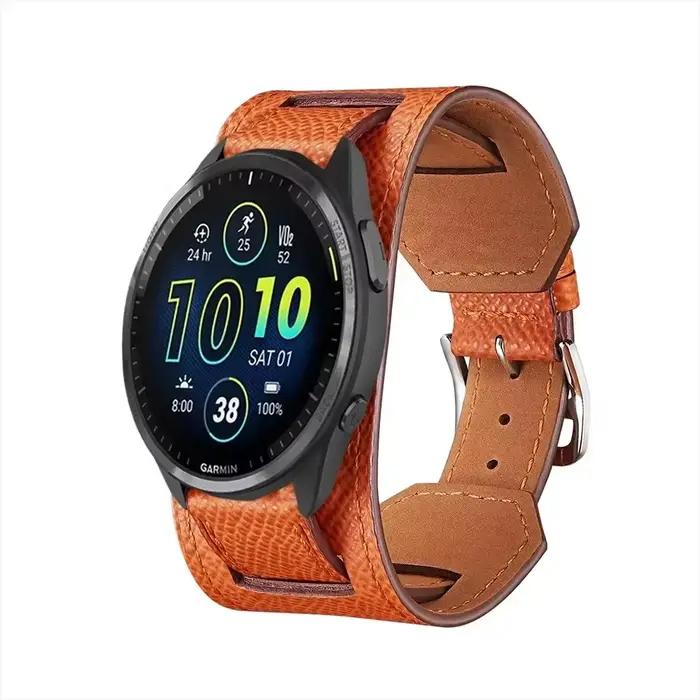 22/20mm Bracelet en cuir Premium Garmin Forerunner 265 165 55 965 970 570