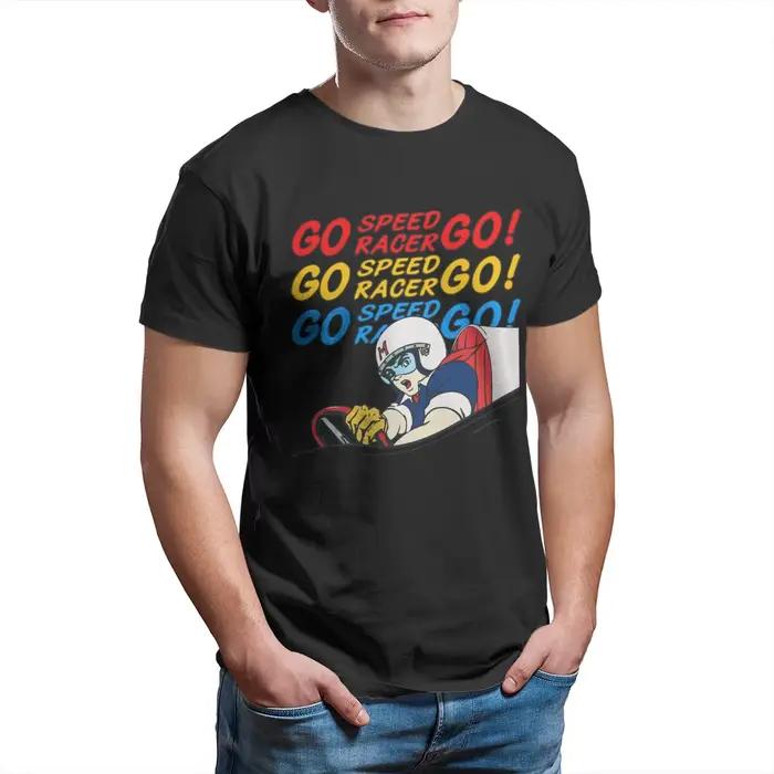 GO SPEED-T-Shirt pour Homme Édition Limitée Cadeau Parfait Love Speed Racer Dessin Animé Années 80 Manga Japonais 100%Coton Imprimé