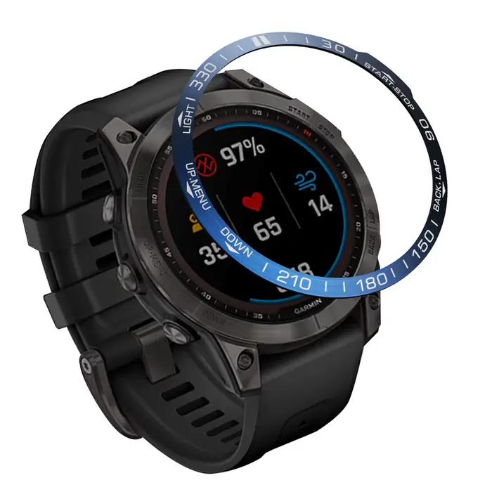 Lunette avec cadre métallique pour montre intelligente Garmin Fenix 7X 7 S 7 Pro