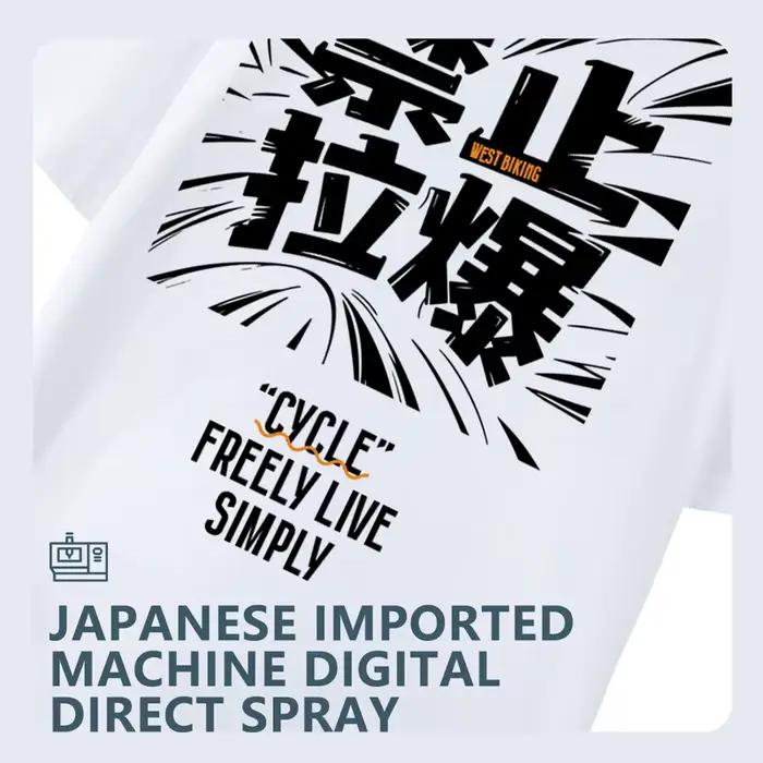 WEST BIKING T-Shirt culturel en coton peigné doux absorbant l'humidité respirant décontracté sport haut à manches courtes