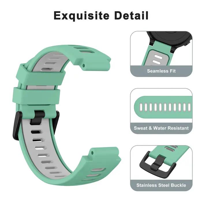 Bracelet en Silicone Double couleur pour Garmin Forerunner 235 220 620 630 735 735XT