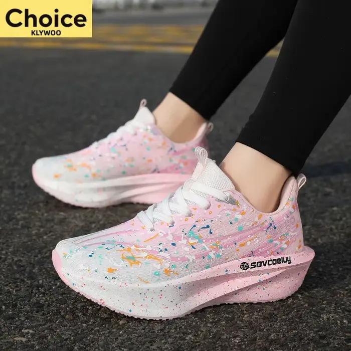 Chaussures de course avec plaque en carbone, spécialité marathon, respirantes, légères, confortables, pour hommes et femmes, pour l'entraînement athlétique